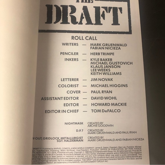 The Draft comic book/graphic novel - Vintage from Marvel 1988 - Picture 7 of 9